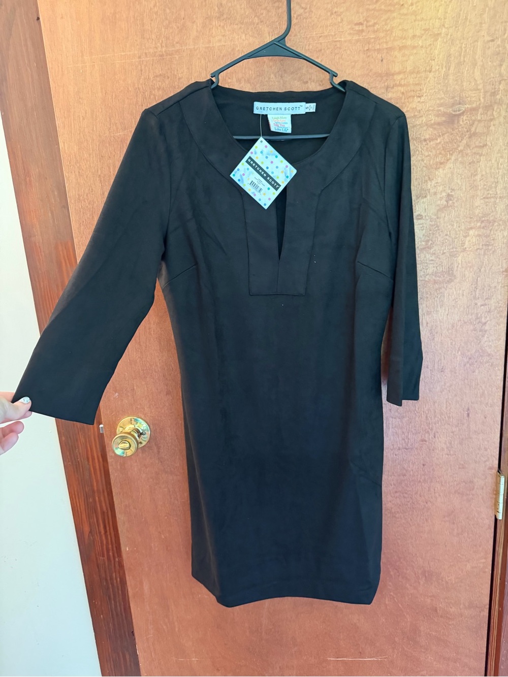 Gretchen Scott Designs Black Midi Sheath Dress
